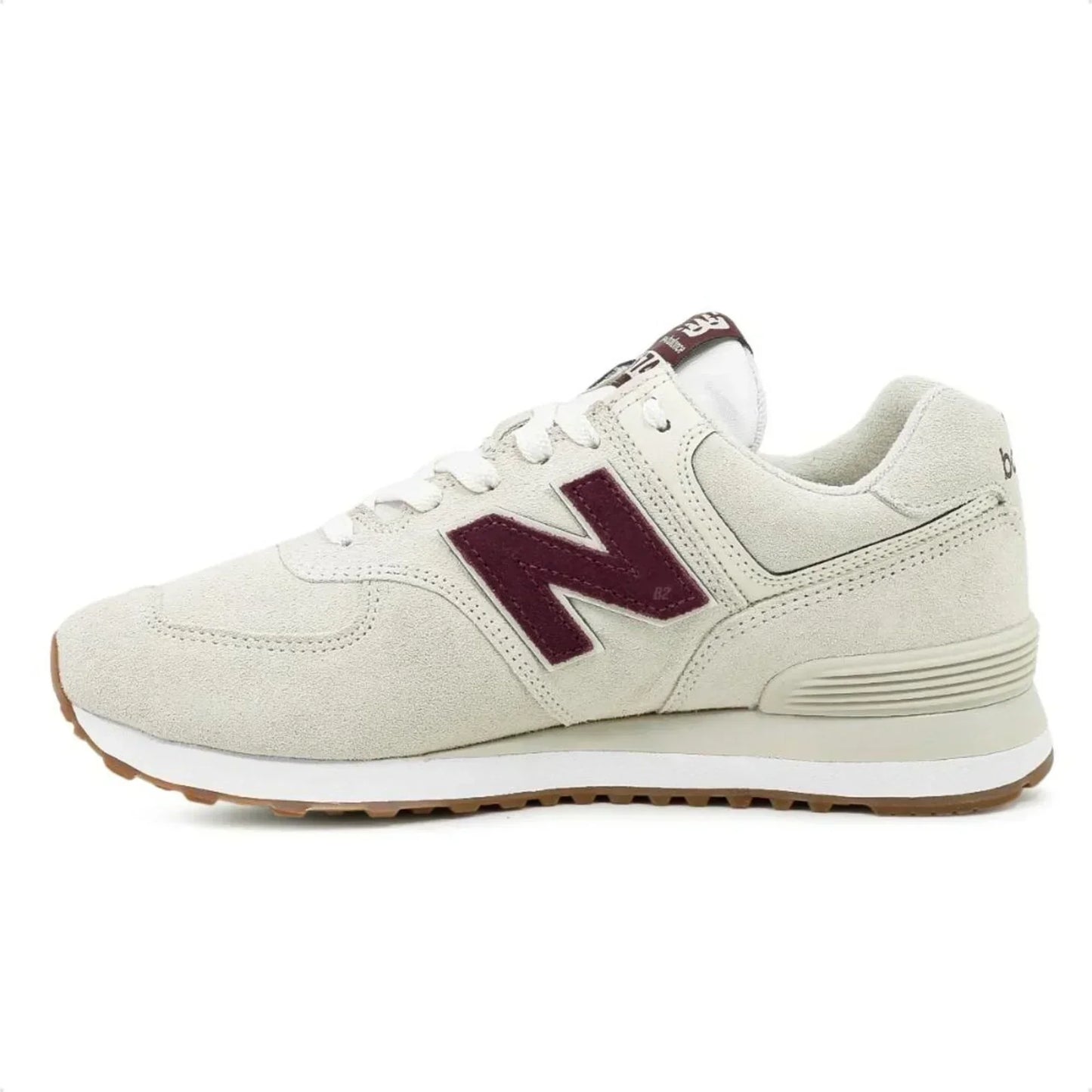New Balance 574 - Moonbeam with burgundy