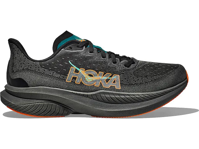 HOKA Mach 6 - Black / Electric Tangerine