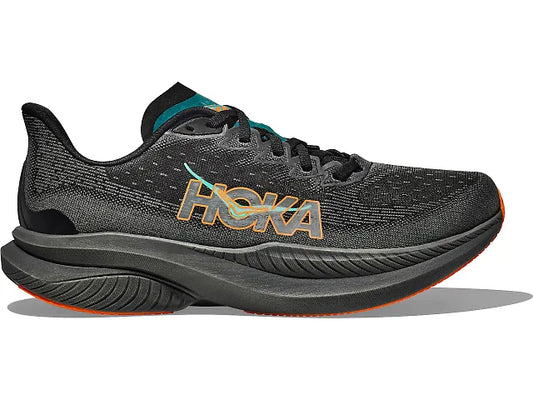 HOKA Mach 6 - Black / Electric Tangerine