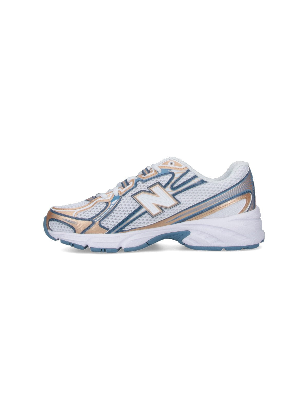 New Balance 740 - White / Blue / Champagne Metallic