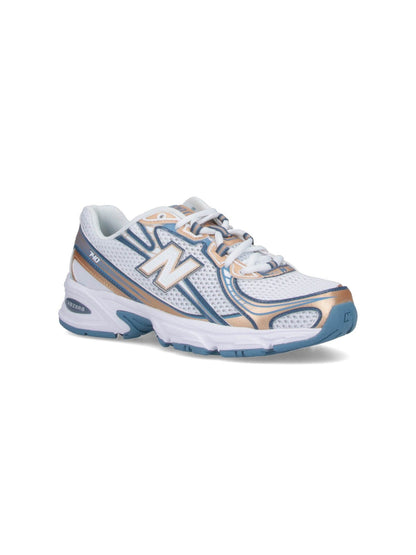 New Balance 740 - White / Blue / Champagne Metallic