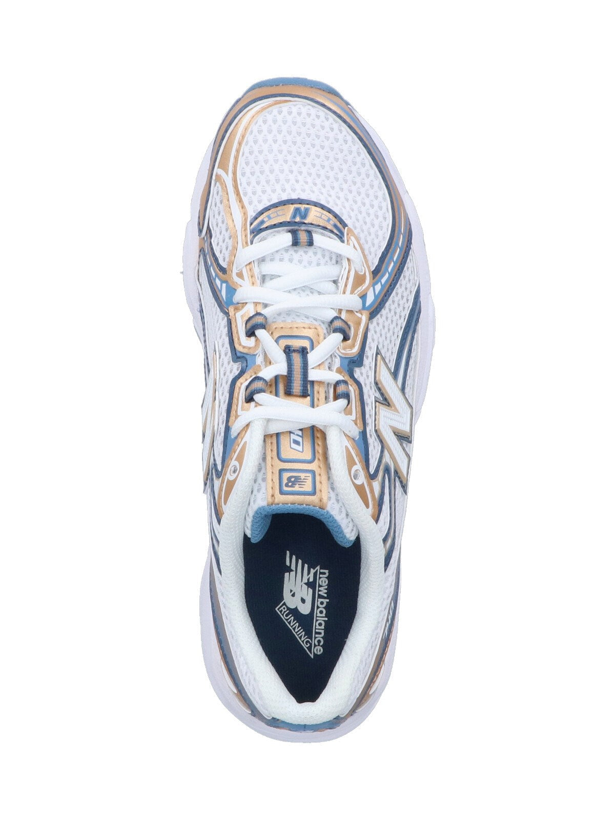 New Balance 740 - White / Blue / Champagne Metallic