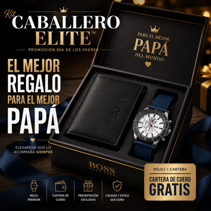 Kit Caballero Elite™  Reloj Premium + Cartera de Cuero GRATIS (Promoción Especial Día del Padre)