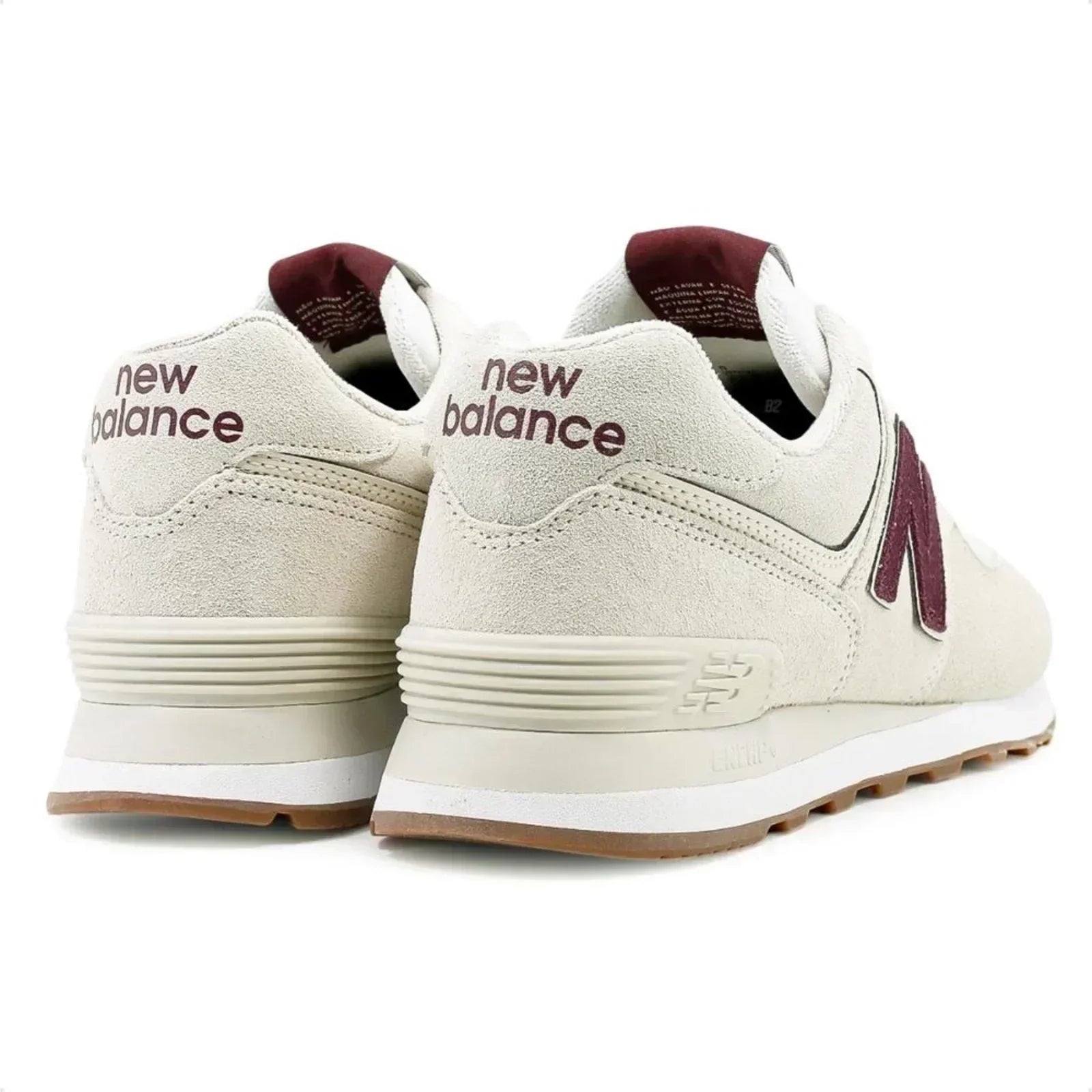 New Balance 574 - Moonbeam with burgundy