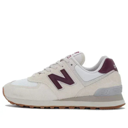New Balance 574 - Moonbeam with burgundy