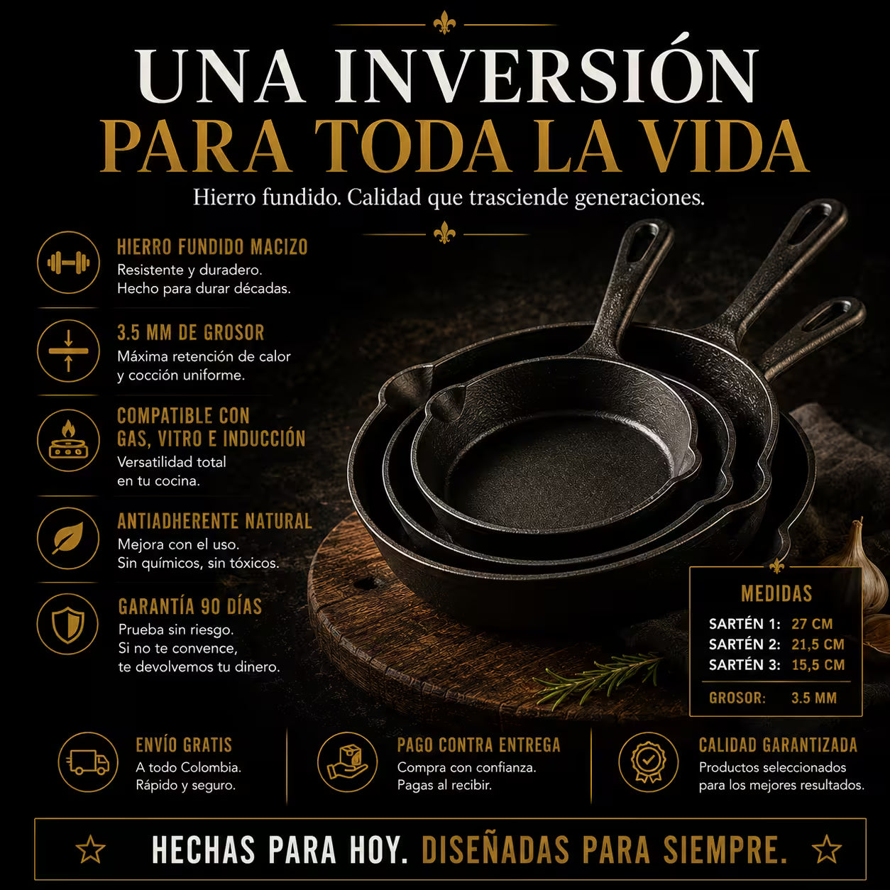 Colección Tradición™ Juego de 3 piezas (antiadherente)