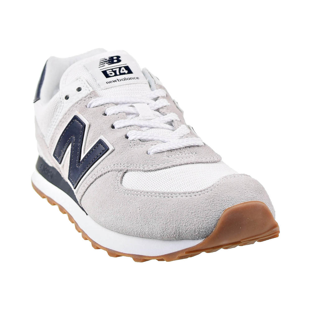 New Balance 574 - White with Navy and Gum